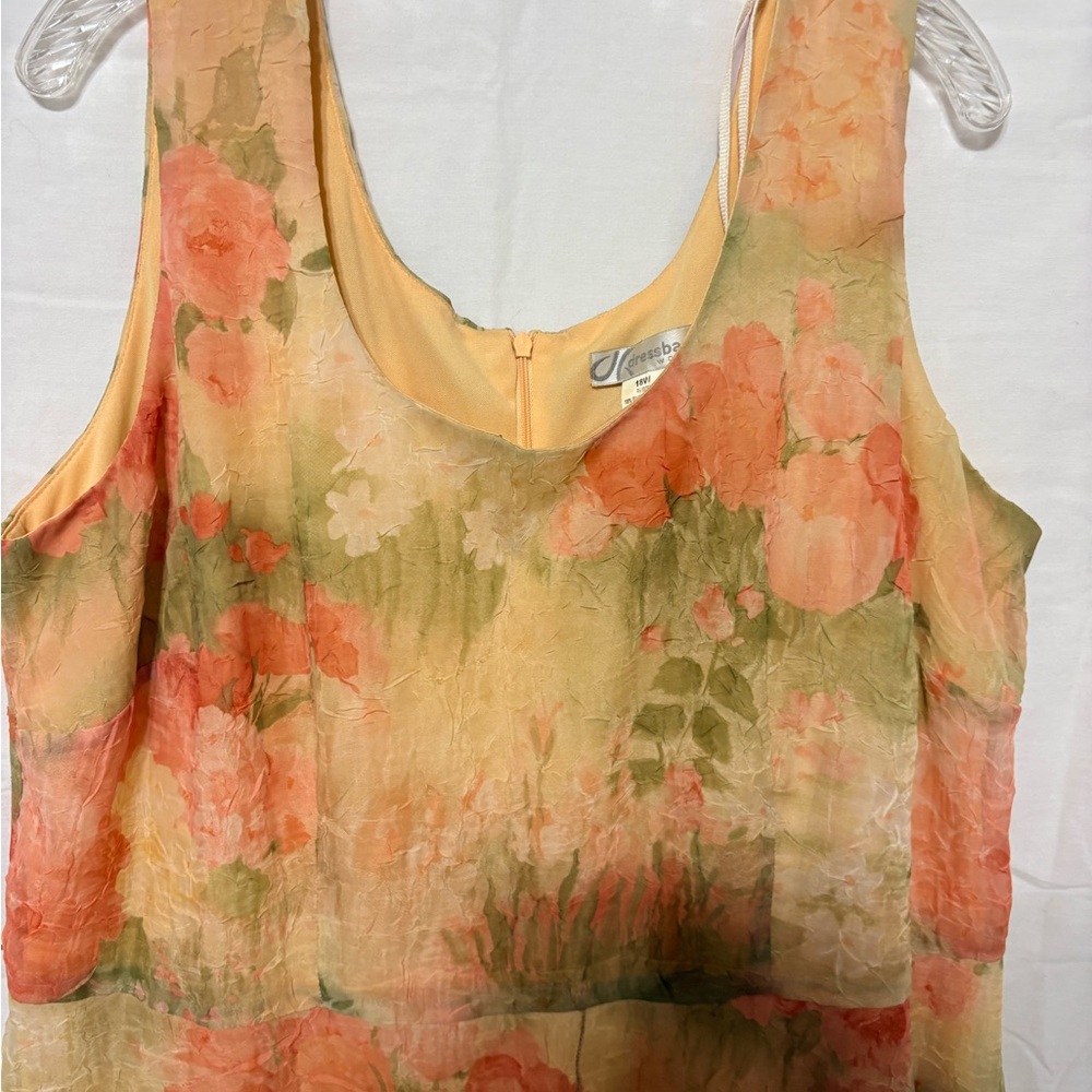 Vintage Y2K Dress Barn Pastel Floral Dress in green, pink, and pale yellow. - Picture 3 of 10